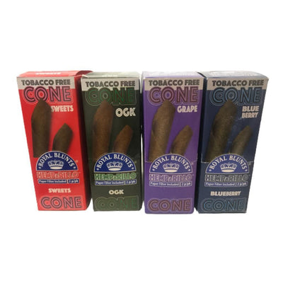 Royal Blunts Cone - Original Hemp Flavor. Flavored tobacco-free cone wraps in various colors
