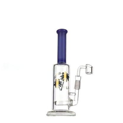 14royal Inline Perc Dab Water Pipe with Blue Neck and Zebra Design Layered Beaker Base