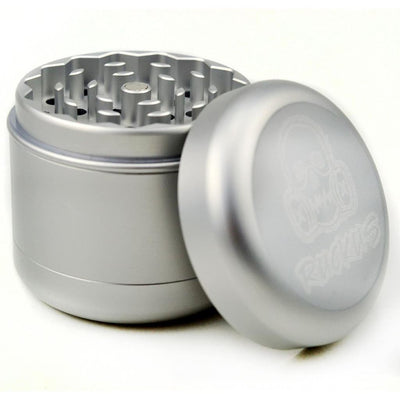 Metal herb grinder with textured surface in Ruckus Black 4-Piece Custom Ruckus Box