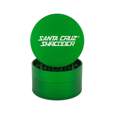 Green Santa Cruz Shredder Herb Grinder; Medical-grade Anodized Aluminum