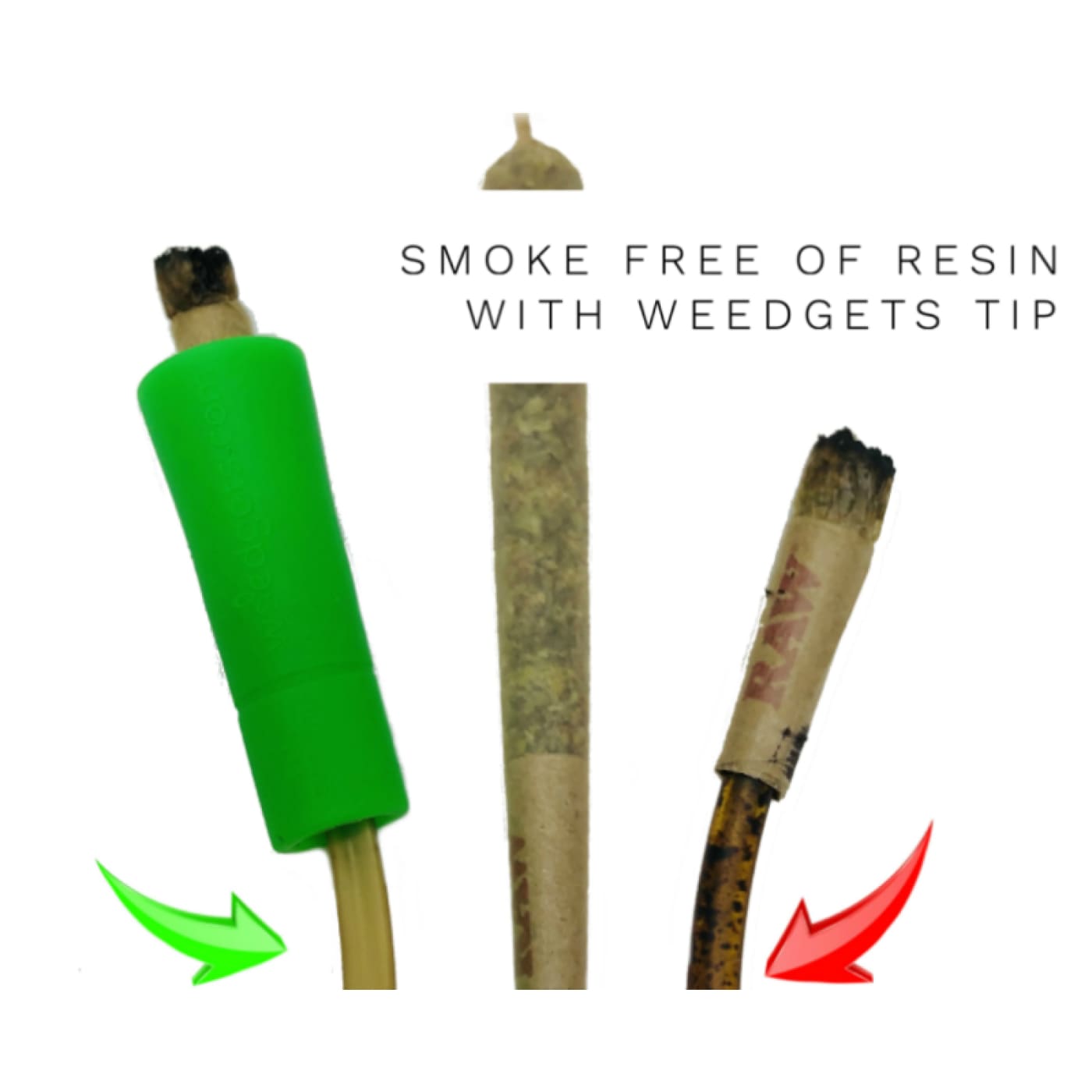 Comparison of cannabis joints using reusable silicone filter tips from the starter kit