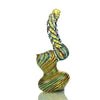 Twisted glass sculpture in yellow and turquoise for Sherlock Bubbler Swirling Art