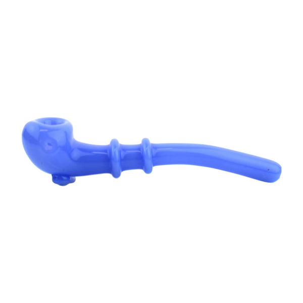 Blue plastic Sherlock Color Glass Tube Gandalf Pipe with curved stem for stylish smoking