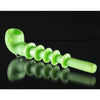 Bright green American made milky tube Sherlock hand pipe with spiral stem and bowl