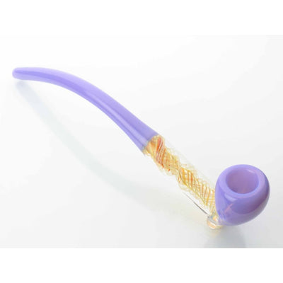 Sherlock Milky Tube hand pipe with lavender glass and twisted amber section