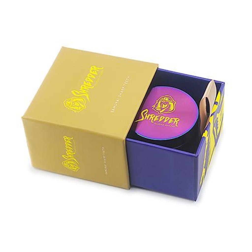 Colorful Heavy Duty 63mm 4-piece Grinder with gift box included - Gold Box and Purple Interior