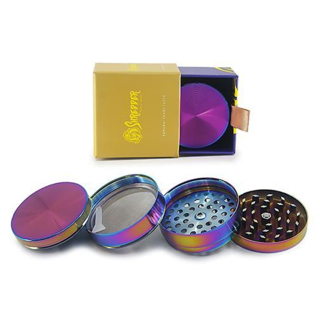Colorful Heavy Duty 63mm 4-piece herb grinder with compartments and gift box included