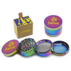 Heavy duty 50mm metal herb grinder, 4-piece with Shredder logo and gift box included