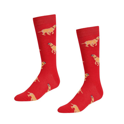 Red Socks Dog Prints Size 10-13 – Polyester & Spandex Blend – Comfortable And Stylish