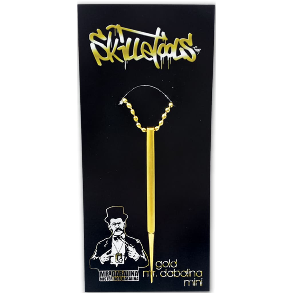 Gold mini dabber tool necklace with attached keychain