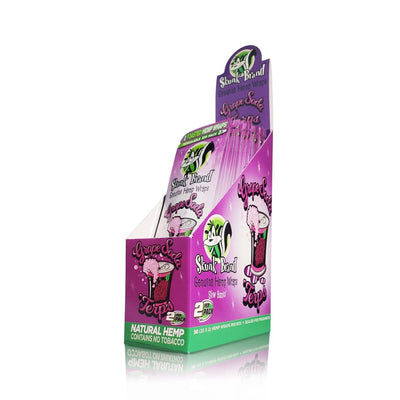 Display box of Skunk brand Terp Enhanced Hemp Wraps Grape Flavored, Nicotine-free