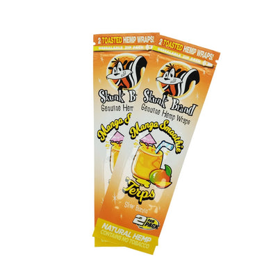 Two packs of Skunk Brand mango-flavored enhanced hemp wraps for a smooth experience