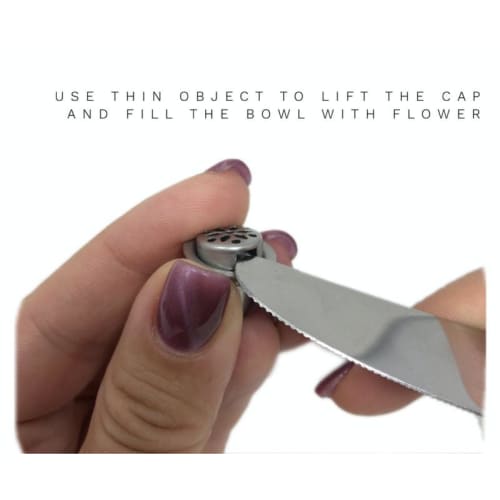 Opening vape cartridge with tool for Retractable Weed Pipe With Waterless Cooling