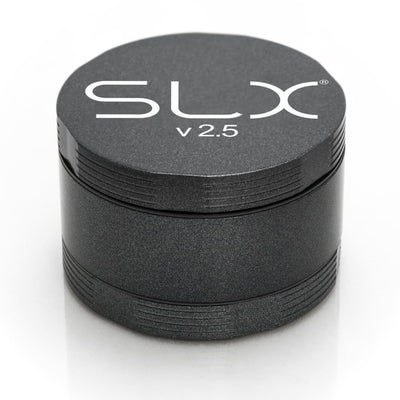 Black cylindrical SLX v2.5 grinder with FDA-approved ceramic coating for smooth grinding