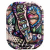 Colorful circus-themed graffiti on Lion Rolling Circus small metal rolling tray design