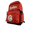 Red ’Cookies’ branded, smell proof hands free backpack with logo