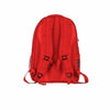 Smokeyz smell proof backpack with bright red design, adjustable straps, and mesh side pockets