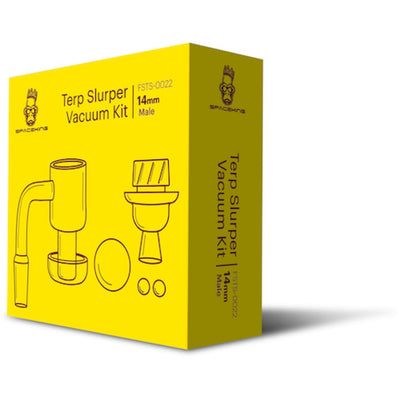 Yellow Terp Slurper Vacuum Kit box with components, Space King Banger Sets Perfect Dab Session