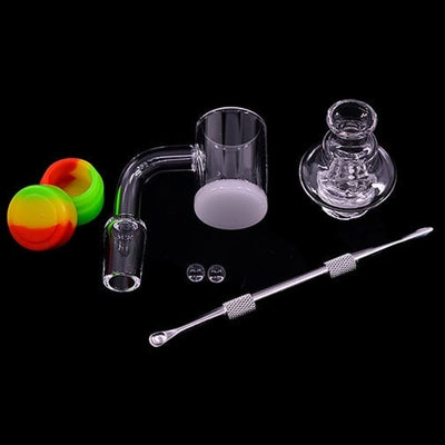 Space King Banger Dab Rig Set with Glass Components, Silicone Containers, Metal Tool