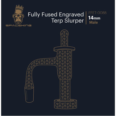 Fully fused engraved terp slurper with patterned design and curved neck in kit form