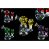 Colorful Space King Glass bongs with skull logos and a freezable tube for chilling