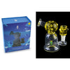 Space King Glass Water Pipe with Freezable Tube and Alien-Themed Design Elements