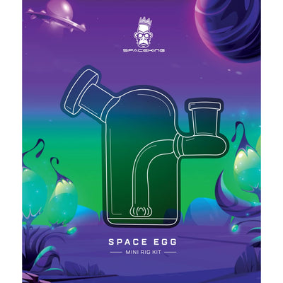 Stylized outline of Space King Glass Space Egg Mini Rig with Banger Bowl