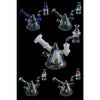 Space King Glass Water Pipe with Cone Head Percolator and vibrant frog designs