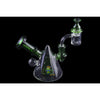 High-quality Space King Glass Water Pipe with cone head percolator and green accents