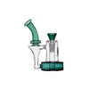 Space Vortex Recycler Bong by Space King Glass with green accents and multiple chambers