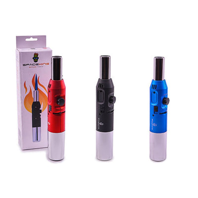 Space King Windproof Butane Torch for Dabbing featuring straight torch lighter with piezo ignition
