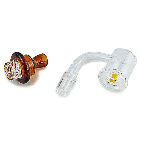 Space King Thermochromic Reactor Banger Kit: Glass smoking pipe with curved neck and bowl