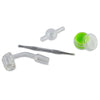 Glass Pipe With a Curved Shape From Perfect Dab Session Kit: 14mm Banger And Accessories