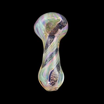 Spyrogyra Dichro Glass Pipe with Gold Fume Iridescence