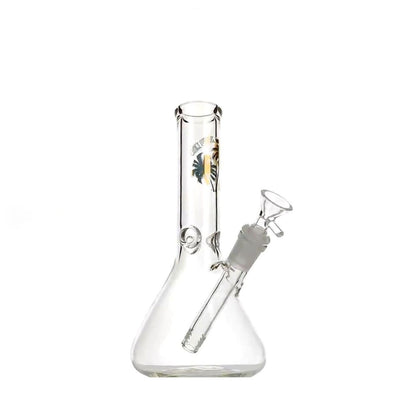 Essential beaker base bong with ice pinch and palm tree design by LA Pipes