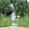 8borosilicate Glass Dab Rig with Curved Neck and Percolator Design, 14mm Male Quartz Banger