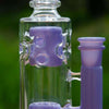 8borosilicate Glass Dab Rig with Purple Accents, Percolator, and 14mm Male Quartz Banger