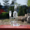 8borosilicate Glass Dab Rig with 14mm Male Quartz Banger and multiple percolators