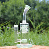 Glass water pipe dab rig with 14mm male quartz banger and percolator chamber