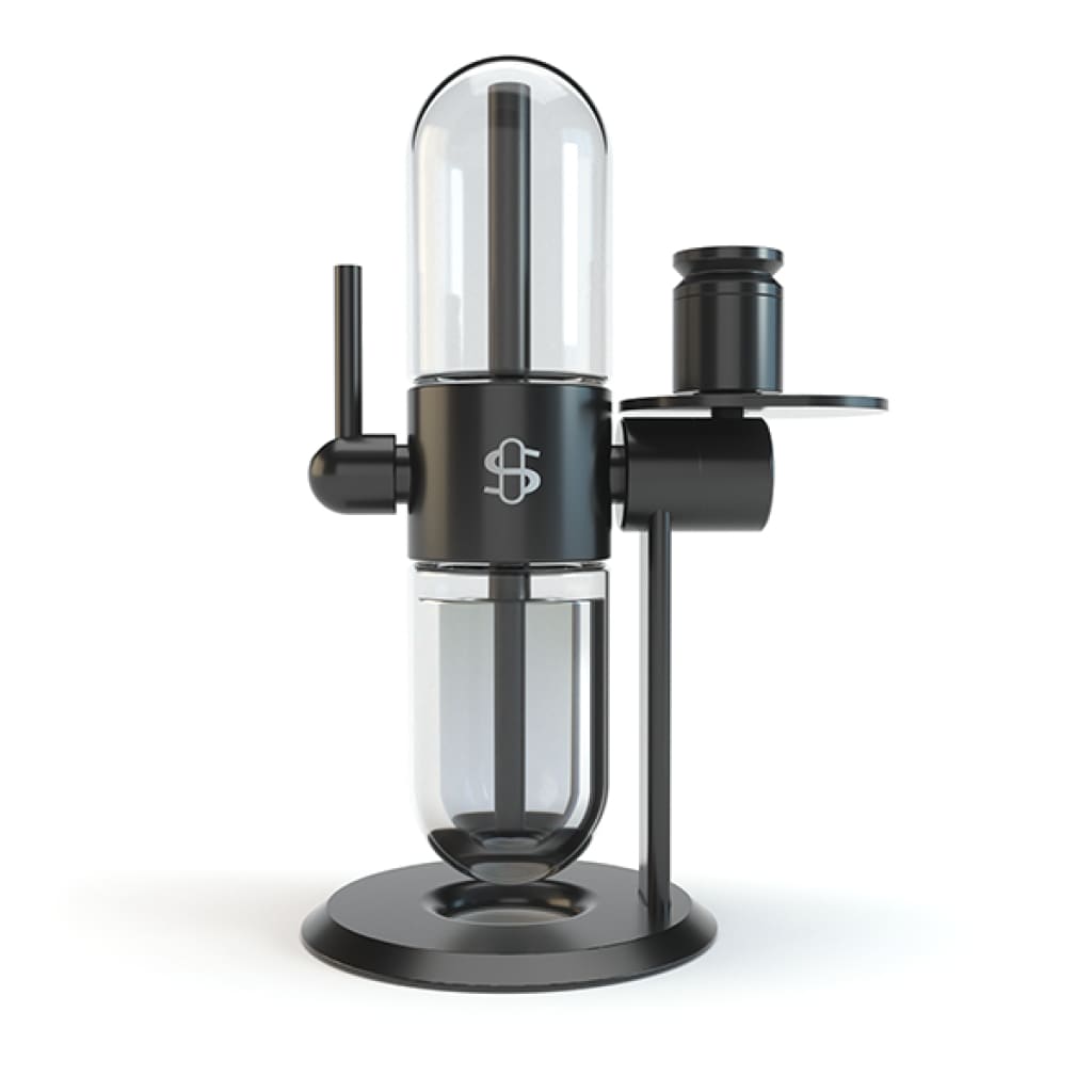 Sleek Stündenglass Gravity Hookah: 360° rotating glass cold brew coffee maker