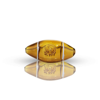 Quality heat resistant glass hand pipe with amber bead for Super Bowl intermissions