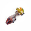 Swirl Design Hand Pipe: Colorful glass pipe with swirling patterns and bulbous end