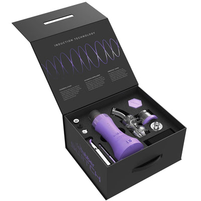 Dr. Dabber Skunk Purple Edition Switch Series vaporizer with purple induction, metallic accents, interchangeable glass, pass-through charging