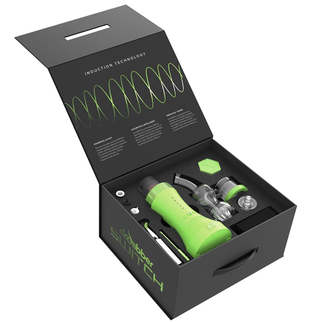 Dr. Dabber Slime Green Edition Switch Kit with Induction Tech and Green Components in Black Box