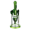American glass cactus bong with green accents and scorpion design
