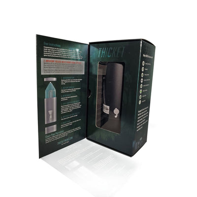 Thicket water pipe glass percolator with black vaporizer in packaging