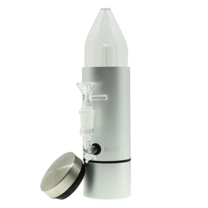 Thicket Water Pipe Glass Percolator with Silver Vaporizer