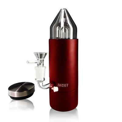 Red and clear Thicket Water Pipe glass percolator pipe with bowl