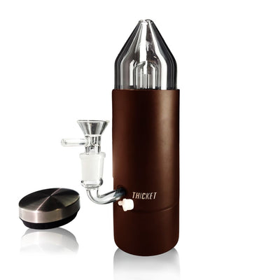 Thicket water pipe: brown and clear glass percolator with bowl and neck