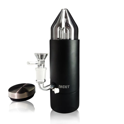 Thicket water pipe: black and clear glass percolator pipe with bowl